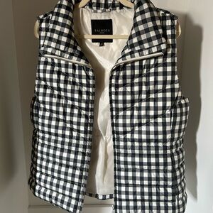 Talbots Down Filled Black and White Checkered Vest